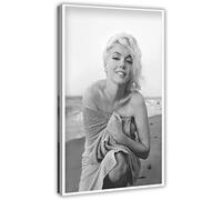 Marilyn Monroe Plage Souriant Une Affiche Imprimer Sexy Modèle Monroe Toile Affiche Mur Art Décor Oeuvre Imprimer Photo Peintures pour Salon Chambre Décoration Sans Cadre,40x60cm