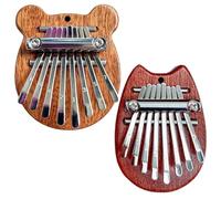 Marimbas, Kalimba 2pcs 8 Clé CHAL CAT & OURS Piano à doigt à la chaîne de pouce Kalimba Piano Piano Piano Piano Piano pour enfants, adultes, débutants, bois