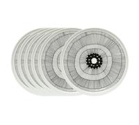 Marimekko Assiette Siirtolapuutarha Ø 25 cm. lot de 6 noir-blanc