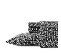 Marimekko - Draps pour très Grand lit, Parure de lit en Percale de Coton, décoration d'intérieur Nette et fraîche (Pikkuinen Unikko Noir, 4 pièces, très Grand lit)