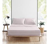 Marimekko - Ensemble de draps pour Grand lit, Ensemble de literie en Percale de Coton, Gracieuse et fraîche, légère et Respirante (Pieni Tiiliskivi Rouge, Grand lit)