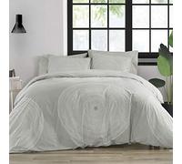 Marimekko - Ensemble de Housse de Couette pour Grand lit, literie en Percale de Coton Lisse avec taies Assorties, décoration d'intérieur légère (Gris Fokus, Grand lit)