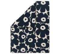 Marimekko Housse de couette laine-lin Unikko 150x210cm Blanc nature-bleu foncé
