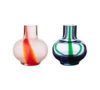 Marimekko Mini vase 2 pièces Light blue-dark green-red-white