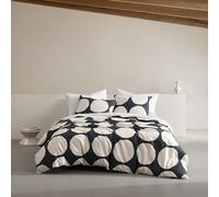 Marimekko - Parure de lit pour très Grand lit en Coton Bio avec taies d'oreiller Assorties, décoration d'intérieur audacieuse et Moderne, certifiée GOTS (Gris kivet, très Grand lit)