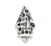 Marimekko Puutarhurin Parhaat Serviette de cuisine 47 x 70 cm Blanc/noir/orange