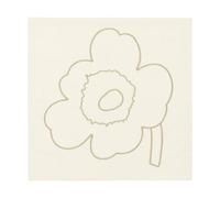 Marimekko Serviette en coton Piirto Unikko pack de 3 Off white-straw