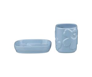 Marimekko Set de salle de bain Unikko 2 pièces Bleu