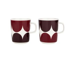 Marimekko Tasse Härkä 25 cl Lot de 2 white-dark wine-dark red