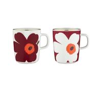 Marimekko Tasse Juhla Unikko 25 cl Lot de 2 Blanc-bordeaux-or