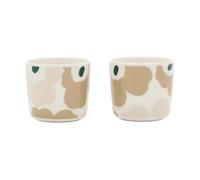 Marimekko Unikko kopp sans anse 2 pièces White-light sand-beige-dark green. 20 cl