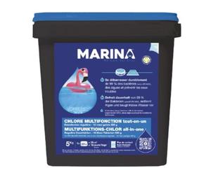 Marina Chlore Multifonction Tout-en-Un, Dosage idéal pour Piscine d'environ 25 m3, pastilles de Chlore Multifonctions pour Piscine, 5 kg