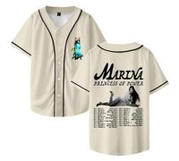 Marina Princess of Power Tour Merch Maillot de baseball Col en V Unisexe Manches courtes Streetwear Vêtements, beige, 3XL