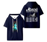 Marina Princess of Power Tour Merch T-shirts à capuche unisexe à manches courtes Vêtements décontractés, bleu marine, L