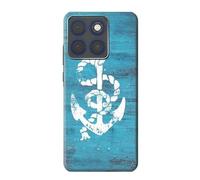 Marine Anchor Blue Etui Coque Housse pour Motorola Edge 70
