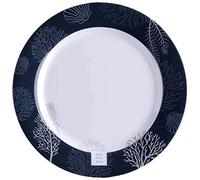 Marine Business Assiette plate en mélamine, grande, 25 cm, bleu marine/blanc - Série Living Single