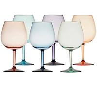 Marine Business Lot de 6 verres à vin colorés dans la masse - Incassables - Série Party Stars