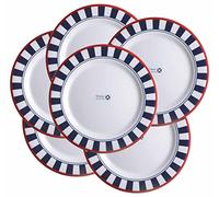 Marine Business Venezia Lot de 6 grandes assiettes plates en mélamine 25 cm