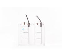 Marine Color Réservoir de Stockage en Acrylique pour Pompe doseuse, Double Compartiment avec Graduation, système de Fermeture Automatique, 3 L et 1.5 L pour Aquarium récifal