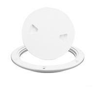 Marine Deck Couverture de trappe d'inspection ronde pour bateaux yachts - Blanc ABS étanche Design vissé - Tailles disponibles 10,2 cm