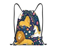 Marine des Mers du Lion Et du Cheval Sac De Natation Réglable Sac Plage Drawstring Bags pour Hommes Femmes Camping 36X42Cm