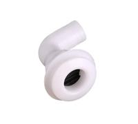 Marine Drain Outlet Coude Drain Bateau Raccord Traversée Coque Sortie Évacuation avec Clapet Anti-retour Montage Fileté Nylon Adapté aux Embarcations, Blanc