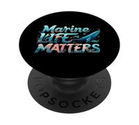 Marine Life Matters Ocean Conservation Whale Coral Design PopSockets PopGrip Adhésif