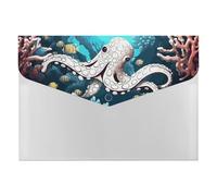 Marine Life Organiseur de documents accordéon à 6 poches avec étiquettes, dossiers de documents de voyage, enveloppes en plastique avec fermeture à pression, 33 x 23 cm