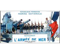 Marine Nationale Armée Affiche Poster Reproduction - Format 50X70 cm Papier Luxe 300 GR - Vente du fichier numérique HD Possible Nous Consulter (Boutique : affichevintage.FR)