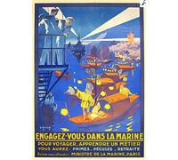 Marine Nationale engagez Vous Reproduction Affiche Poster-Format Size 50X70 cm Papier 300 GR-Vente du fichier numérique HD Possible Nous Consulter.(Boutique : affichevintage.FR)