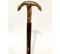 Marine Nautical Store Canne de marche style victorien en en laiton marron avec poignée en forme d'ancre