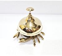 Marine Nautical Store Cloche décorative vintage en laiton antique en forme de crabe pour hôtel, comptoir, réception, enseignant, bureau