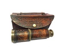 Marine Nautical Store - Longue vue télescopique maritime vintage en laiton - Pirate - Avec housse