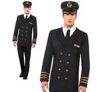 Marine Officier Déguisement Capitaine Hommes Costume Uniforme Neuf