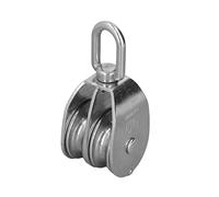 Marine Pulley Double Roller | 400kg Loading Capacity 304 Stainless Steel | Robust Pulley Block for Yachts/Boats/Sailboats | 50mm 2.0 Inch