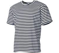 Marine T-Shirt S-6XL Bleu Blanc Rayé Demi Manches Russe Marins Chemise Armée