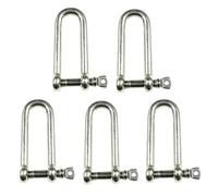 MarineNow Long manille en D en acier inoxydable 316 de qualité marine, taille et quantité au choix (06 mm, lot de 05)