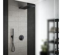 Mariner Eden coaxial Ensemble de douche avec mitigeur thermostatique, ciel de pluie 2 fonctions en acier inoxydable et set de douche métallique rond, WLS3509_EDE1803-NO_01,