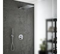 Mariner Eden coaxial Ensemble de douche avec mitigeur thermostatique, ciel de pluie en acier inoxydable et set de douche rond en métal, WLS3500_EDE1802-CR_01,