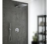 Mariner Eden coaxial Ensemble de douche avec mitigeur thermostatique, ciel de pluie en acier inoxydable et set de douche rond en métal, WLS3526_EDE1802-CR_01,