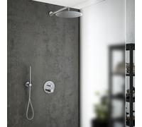 Mariner Eden coaxial Ensemble de douche avec mitigeur thermostatique, douche de tête ronde en acier inoxydable et set de douche rond en métal, WLS3178_EDE1802-CR_02,