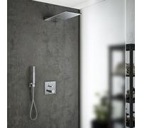 Mariner Eden coaxial Ensemble de douche avec mitigeur thermostatique et corps d'encastrement, ciel de pluie 2 jets en acier inoxydable et set de douche métallique, EDE2803-CR#Set2,