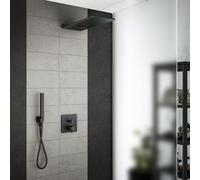 Mariner Eden coaxial Ensemble de douche avec mitigeur thermostatique et corps d'encastrement, ciel de pluie 2 jets en acier inoxydable et set de douche métallique, EDE2803-NO#Set2,