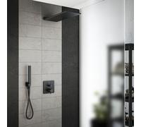 Mariner Eden coaxial Ensemble de douche avec mitigeur thermostatique et corps d'encastrement, ciel de pluie en acier inoxydable et set de douche en métal, EDE2802-NO#Set2,