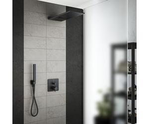 Mariner Eden coaxial Ensemble de douche avec mitigeur thermostatique et corps d'encastrement, ciel de pluie 2 jets en acier inoxydable et set de douche métallique, EDE2803-NO#Set2,