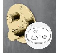 Mariner Eden Habillage de rechange pour mitigeur thermostatique rond à 2 sorties, RIC0015T2-OR,