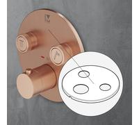 Mariner Eden Habillage de rechange pour mitigeur thermostatique rond à 2 sorties, RIC0015T2-RS,