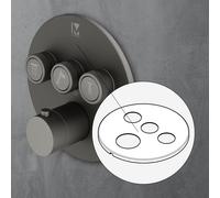 Mariner Eden Habillage de rechange pour mitigeur thermostatique rond à 3 sorties, RIC0015T3-GR,