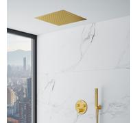 Mariner Ensemble de douche avec mitigeur thermostatique Eden round, corps d’encastrement, ciel de pluie monojet de 440 mm à encastrer dans le plafond et set de douche métallique, EDE1902-OB#Set4,