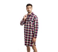 MARINER - Liquette Col boutonné en Flanelle de Pur Coton Peigné à Carreaux Rouge F828 - Couleur - Rouge - Taille - 4/L